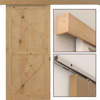 HOMCOM 6.5FT /2000mm Modern Sliding Barn Door Closet Hardware Track Kit Track System Unit For Single Wooden Door