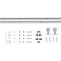 HOMCOM Sliding Door Hardware Kit Smooth Quiet 304 Stainless Steel for 180cm Track Sliver Tone