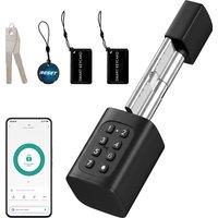 HOMCOM Smart Door Cylinder, 5-in-1 (Fingerprint Biometrics/Passcode/APP/NFC Card/Key), Shared Access, Bluetooth Cylinder