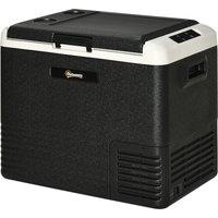 Outsunny 50L Car Refrigerator, Portable Compressor Car Fridge Freezer, Electric Cooler Box with 12/2