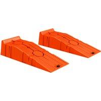 DURHAND 1 Pair Heavy Duty 5 Ton Plastic Garage Workshop Car Service Ramps Lifting Automotive Vehicle Portable, Orange Aosom UK