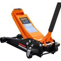HOMCOM 2.5 Ton Hydraulic Low-Profile Floor Jack, with 7.5-47cm Lifting Range, Wheels, Orange