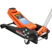 HOMCOM 3 Ton Hydraulic Low-Profile Floor Jack, with 7.5-50.5cm Lifting Range, Wheels, Orange