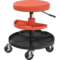 HOMCOM Rolling Mechanic Stool, 135kg Capacity Workshop Stool, 360 Swivel Roller Padded Creeper Seat with Wheels, Tool Trays Storage for Garage, Shop, Auto Repair, Yellow
