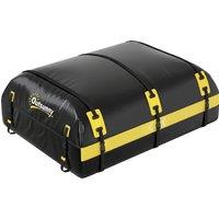 Outsunny Car Roof Bag, 21 Cubic Feet Waterproof Soft Car Roof Box Roofing Cargo Carrier w/ Reflective Arrows, Door Hooks, Yellow