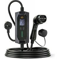 HOMCOM EV Charger Type 2 to 3 Pin Plug, 10 m, 2.8 kW, 6-13 A, Electric Car Charger Type 2 Charging Cable w/ 1-12 h Time Delay