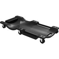 DURHAND Mechanic Vehicle Creeper Under Car Repair Padded Headrest Rolling Moulded Workshop Garage Assistance with Tool Tray, Black