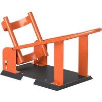 HOMCOM Motorcycle Wheel Chock, 816.5 kg Capacity Heavy Duty Steel Motorcycle Front Wheel Chock Holder with 3 Height Adjustable Holes, Fits 381-533.4 mm Wheels, Orange