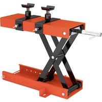 HOMCOM 500 kg Motorcycle Scissor Lift Jack, Heavy Duty Steel Adjustable Motorbike Lifting Hoist Stand with Safety Pin, Foldable Lifter for Dirt Bike Repair Maintenance, 45x15 cm Large Platform, Orange