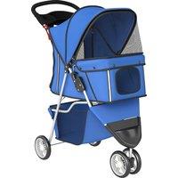 PawHut 3 Wheel Pet Stroller for Small and Miniature Dogs, Blue
