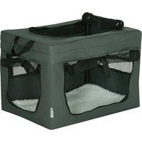 PawHut Portable Pet Carrier: Foldable Cat & Small Dog Travel Bag with Plush Cushion, Slate Grey Aosom UK