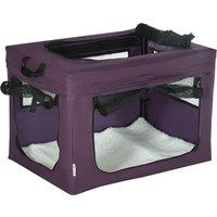 PawHut Portable Pet Carrier, Foldable Travel Bag for Small Dogs and Cats, Lightweight and Breathable, Purple Aosom UK