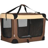 PawHut Cosy Carrier: Foldable Pet Transport with Plush Cushion, Ideal for Canine & Feline Travellers, Brown Aosom UK