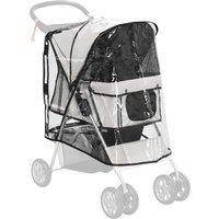 PawHut Dog Stroller Rain Cover, Protective Cover for Pet Pram Buggy with Rear Side Entry, Grey Aosom UK