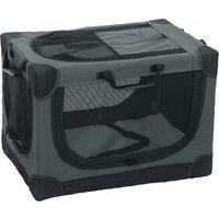 PawHut Soft Dog Crate Pet Travel Crate 60 x 42 x 43 cm with Removable Pad Mesh Window Army Green