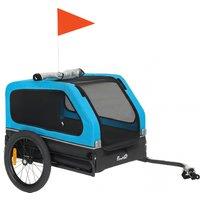 PawHut Dog Bike Trailer with Flip-Down Ramp Tailgate, Quick Release Frame, Universal Bicycle Coupler, Reflectors, Blue