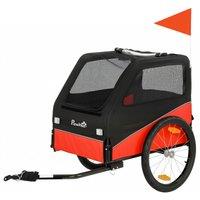 PawHut Dog Bike Trailer, Dog Cart Bicycle Carrier for Small and Medium Pets with 20" Inflatable Rubber Wheels, Red