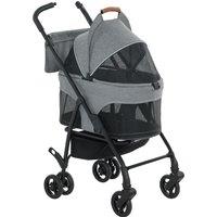 PawHut Pet Stroller, Foldable Dog Cat Stroller with Detachable Carrier, Wheels, Storage Basket, Secure Leash