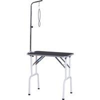 PawHut Folding Pet Grooming Table for Small Dogs with Adjustable Grooming Arm Max Load 30 KG, 81x48.5x80 cm Aosom UK