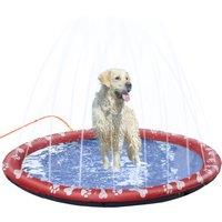 PawHut Splash Pad Playtime: Sprinkler Mat for Pets, Durable Water Fun, Outdoor Dog Bath Pool, Cerulean Blue Aosom UK