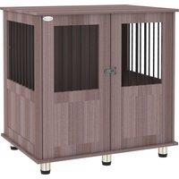 PawHut Dog Crate Table for Medium and Large Dogs with Magnetic Door for Indoor Use, 85 x 55 x 75 cm, Purple
