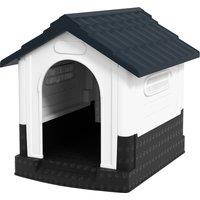 PawHut Plastic Dog Kennel with Windows, for Garden Patio, Miniature and Small Dogs, 80 x 69 x 76cm - Grey Aosom UK