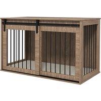 PawHut Dog Crate Furniture with Removable Cushion for Large-Sized Dogs, 100 x 60 x 63 cm, Brown