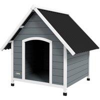 PawHut Outdoor Dog Kennel Wooden Dog House w/ Removable Floor, Anti-Corrosion Wood, for Large Dogs, 110W x 98D x 106.5Hcm Aosom UK