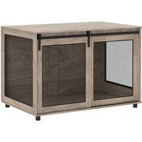 PawHut Dog Crate Furniture with Sliding Door for XL Dogs, Brown