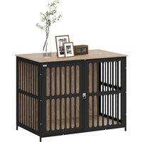 PawHut Dog Crate Furniture with Anti-Chew Resistant Mesh, Anti-Escape Single Door, for Large Dogs, 100 x 60 x 81.5 cm