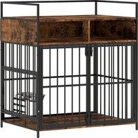 PawHut Dog Crate Furniture, Dog Cage with Rotatable Feeding Station and Storage Shelves, End Side Table Indoor Pet Kenne