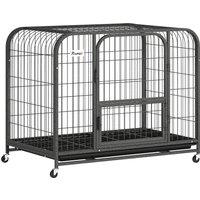 PawHut Heavy Duty Dog Crate,93 x 58 x 76 cm, Large Dog Cage for Small to Medium Breeds
