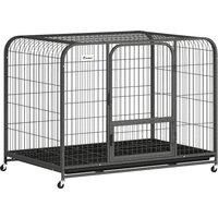 PawHut Heavy Duty Dog Crate,116 x 77 x 88 cm, Large Dog Cage for Small to Large Breeds