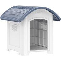 PawHut Outdoor Dog Kennel, Plastic Dog House with Removable Floor, Waterproof Roof, Raised Floor, 71 x 60 x 63 cm
