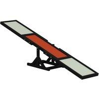 PawHut Wooden Pet Seesaw for Big Dogs, Dog Agility Equipment with Anti-Slip Surface - Black Aosom UK