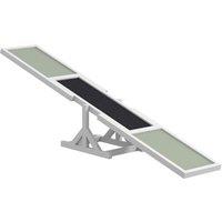 PawHut Wooden Pet Seesaw for Big Dogs, Dog Agility Equipment with Anti-Slip Surface - White Aosom UK