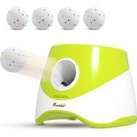 PawHut Automatic Dog Ball Launcher with 5 ETPU Tennis Balls 2.3", 3 Distance Settings 20/33/46ft, Green