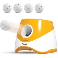 PawHut Automatic Dog Ball Launcher with 5 ETPU Balls 5.8 cm, 3 Distance Settings 6/10/14 m, Orange