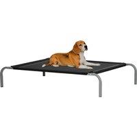 PawHut Cooling Elevated Pet Bed, Cot-Style for Large to Medium Dogs, Breathable Mesh Fabric with Non-slip Pads, 110 x 75 x 20 cm, Black Aosom UK