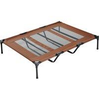 PawHut Elevated Cooling Pet Bed, Portable Raised Dog Cot with Breathable Mesh, Anti-Slip Rubber Feet for Indoor & Outdoor, Brown Aosom UK