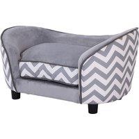 PawHut Dog Sofa Pet Couch for XS Dogs w/ Removable Sponge Padded Cushion - Grey Aosom UK