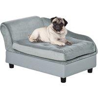 PawHut Pet Chair with Storage for Small Dogs, Cat Sofa with Soft Cushion, Light Blue, 76 x 45 x 41.5 cm Aosom UK