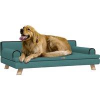 PawHut Dog Sofa with Legs, Water-Resistant Fabric Pet Chair Bed, Suitable for Large & Medium Dogs, Green, 100 x 62 x 32 cm Aosom UK