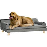 PawHut Dog Sofa with Water-resistant Fabric, Pet Chair Bed for Large, Medium Dogs, Grey, 100 x 62 x 32 cm Aosom UK