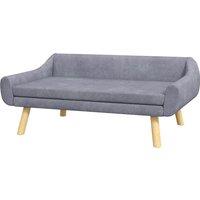 PawHut Dog Couch with Soft Cushion, Pet Sofa Bed with Wooden Frame, Removable Cover, for Medium and Large Dogs, Grey