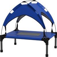 PawHut Cooling Raised Pet Bed w/ Washable Breathable Mesh, for Mini Small Dogs, 61 x 46 x 63cm - Dark Blue Aosom UK