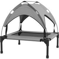 PawHut Elevated Cooling Pet Bed: Breathable Mesh Raised Cot for Small to Medium Dogs, Washable, Light Grey Aosom UK