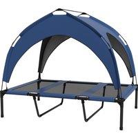 PawHut Cooling Raised Pet Bed with Washable Breathable Mesh for Large Dogs, 106 x 76 x 94cm, Dark Blue Aosom UK