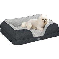 PawHut Calming Dog Bed Pet Mattress w/ Removable Cover, Anti-Slip Bottom, for Small Dogs, 70L x 50W x 18Hcm - Charcoal Grey Aosom UK