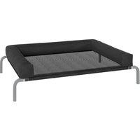 PawHut Elevated Dog Bed with Removable Bolsters, Raised Dog Bed for Medium Breeds, Portable Indoor & Outdoor Pet Cots, Black
